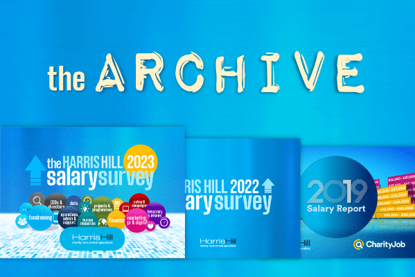 Previous covers of the Harris Hill Salary Survey in the archive